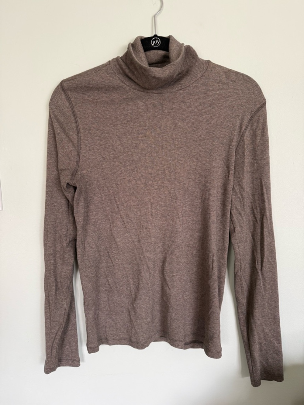 Everlane Soft Turtleneck Long Sleeve Top in Heathered Taupe